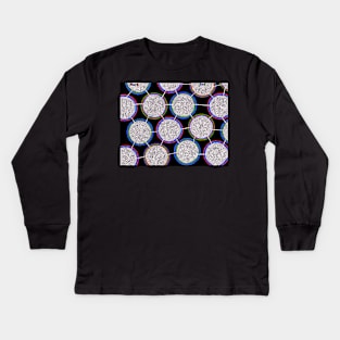 Maze of Connected, Colorful Bubbles Kids Long Sleeve T-Shirt